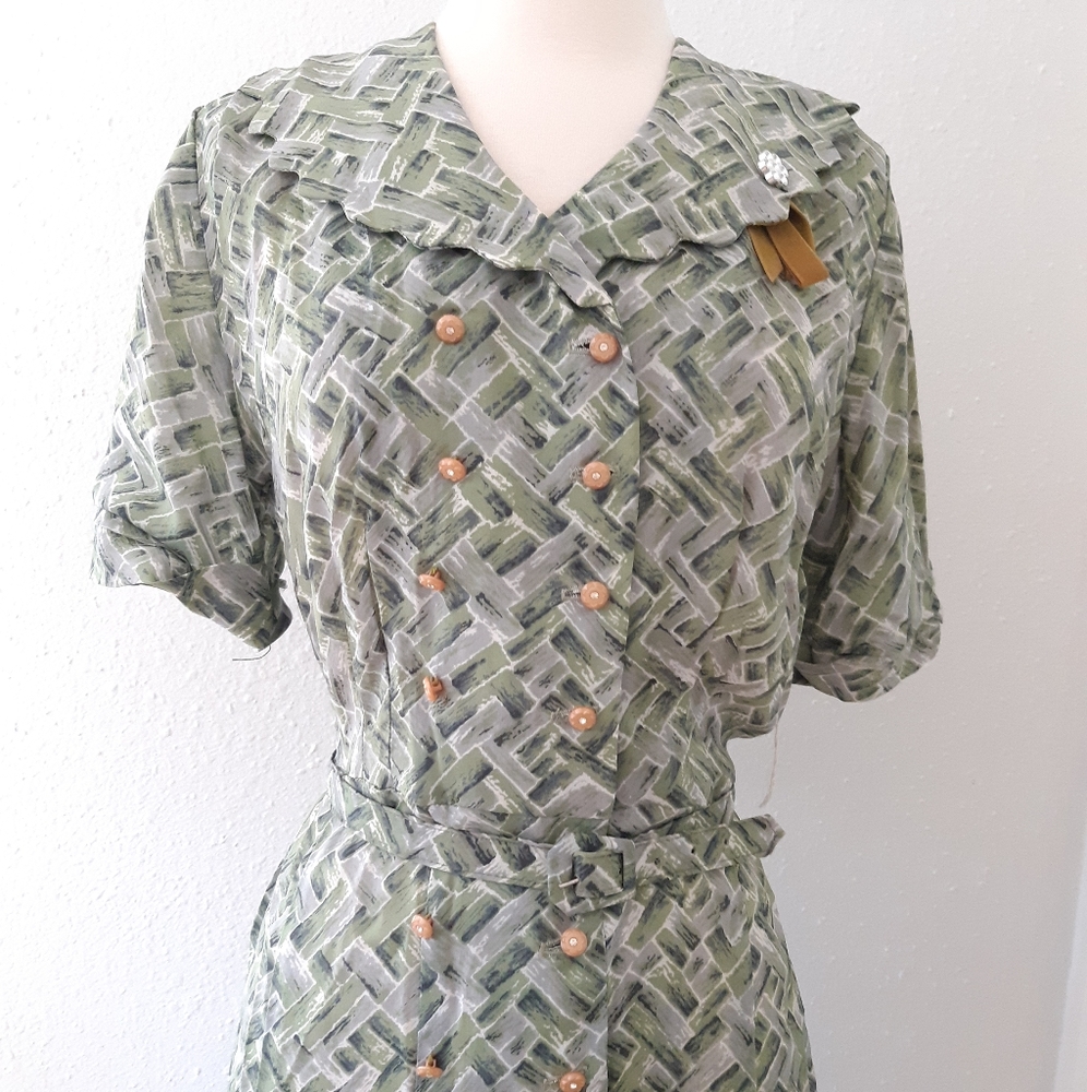 SOLD🍰NOS Vintage 40s 50s rayon dress - Picture 4 of 11